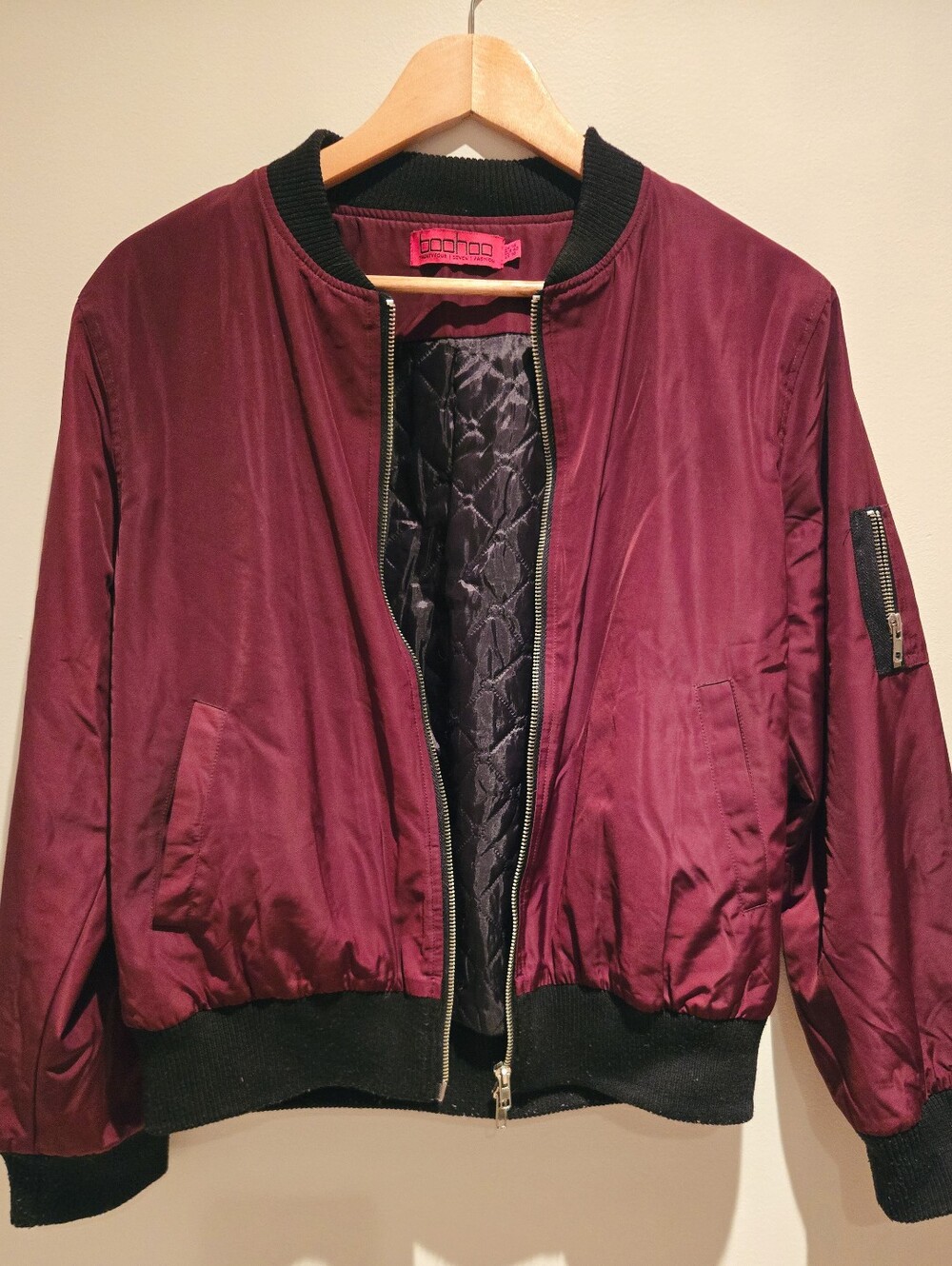 Woman Burgundy Bomber Jacket